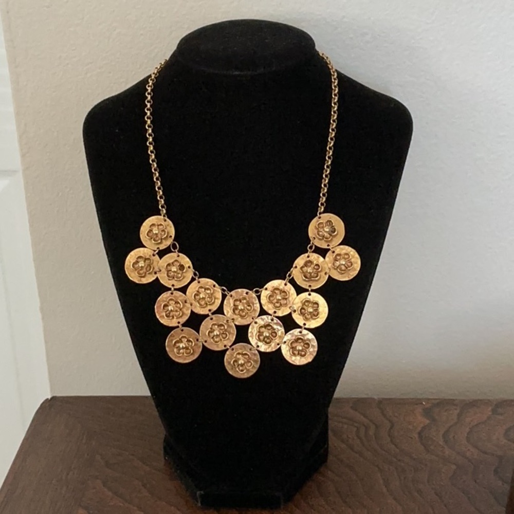 Gold-Tone Bib Statement Necklace